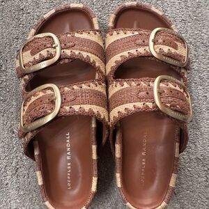 New Loeffler Randall Brown and Tan Sandals 8.5 - fits like 8